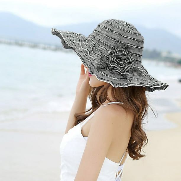 Parent-Child Sun Hat Flower Hand Made Women Straw Cap Beach Big Brim Hat,Navy,Adult 55-58Cm Parent-Child Sun Hat Flower Hand Made Women Straw Cap Beach Big Brim Hat,Navy,Adult 55-58Cm